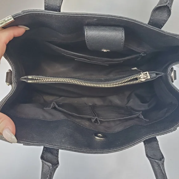 Rebecca Minkoff Leather Regan Bedford Black Gold Amorous Satchel Shoulder Bag - Picture 10 of 12